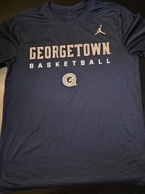 Georgetown Womens Basketball Nike Dri-FIT Navy Crew Tee with Light Gray Logo